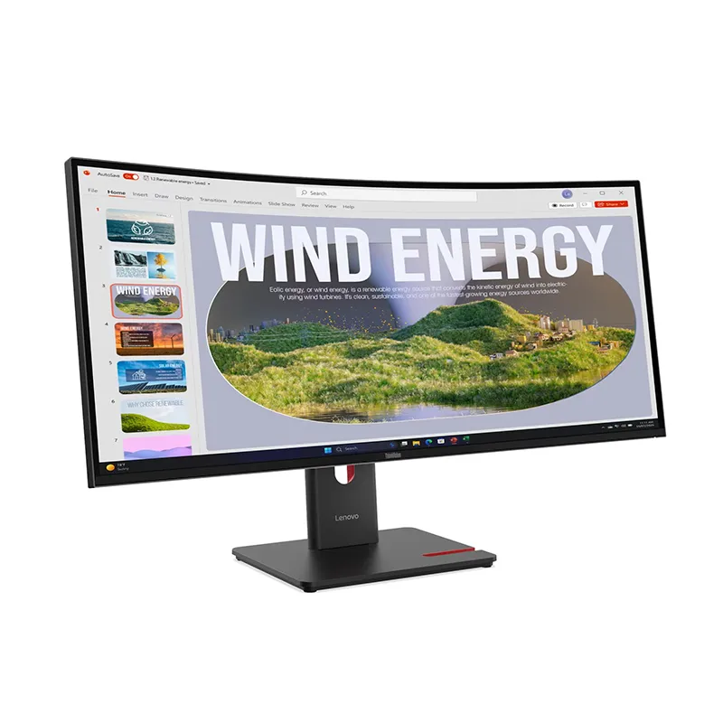 Monitor Curvo Lenovo ThinkVision T34WD-40 34" 1500R, WLED WQHD, VA, HDMI, DP, RJ-45, USB-C, USB-A
