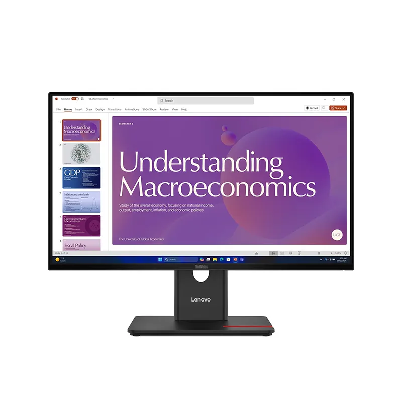 Monitor Lenovo ThinkVision T24D-40, 23.8" 1920x1080 WLED IPS HDMI, DP, RJ-45, Raven Black