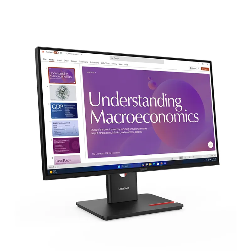 Monitor Lenovo ThinkVision T24D-40, 23.8" 1920x1080 WLED IPS HDMI, DP, RJ-45, Raven Black