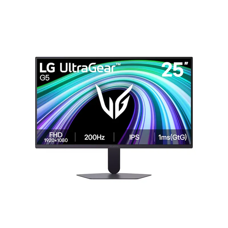 Monitor LG UltraGear G5 25G523B, 24.5”, FHD, IPS, 200Hz, HDMI, DP, Salida_auriculares (3.5mm)