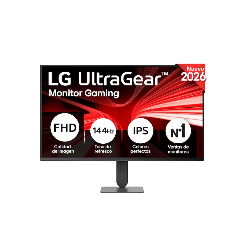 Monitor LG UltraGear G4 27G414B, 27”, FHD, IPS, 144Hz, HDMI, DP, Salida para auriculares