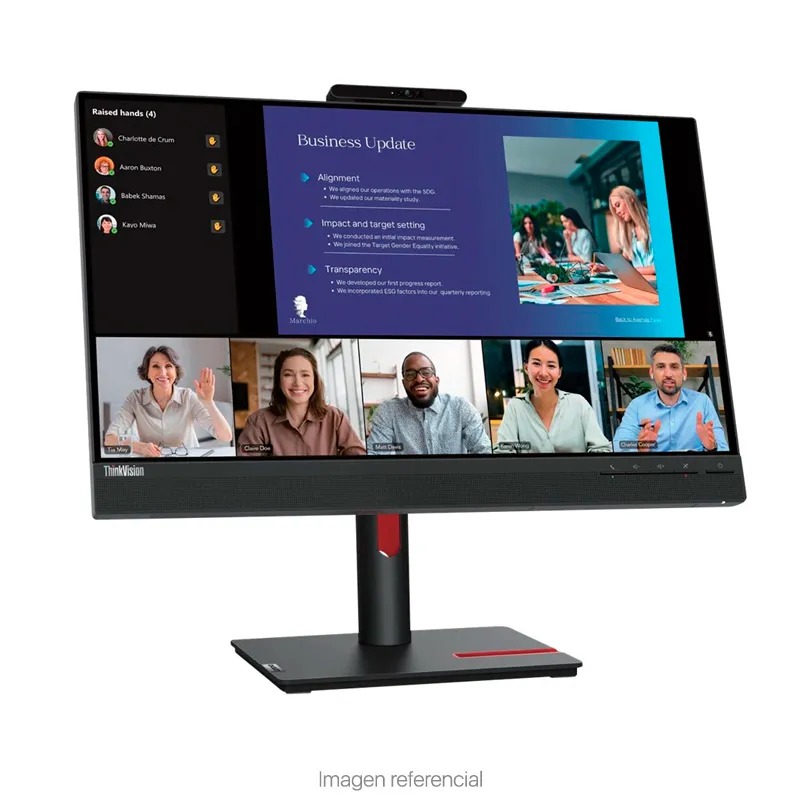 Monitor Lenovo ThinkVision T24v-30, 23.8" 1920x1080 WLED IPS HDMI, DP, VGA Color Raven Black