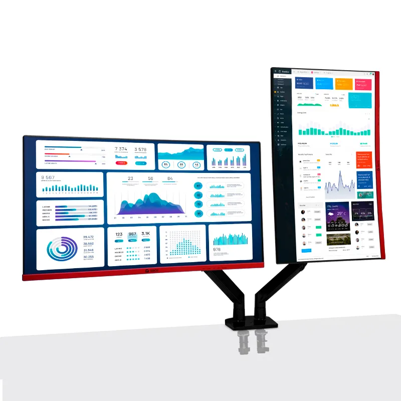 Soporte de escritorio para monitor TEROS TE-7114, 22" a 32", hasta 16KG por brazo