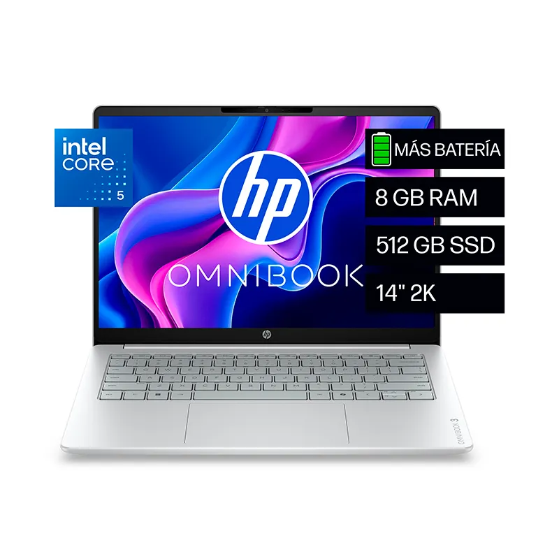 Laptop HP OmniBook 3 14-hu0051la, 14" 2K IPS, Core 5 120U, 8GB DDR5, 512GB SSD M.2