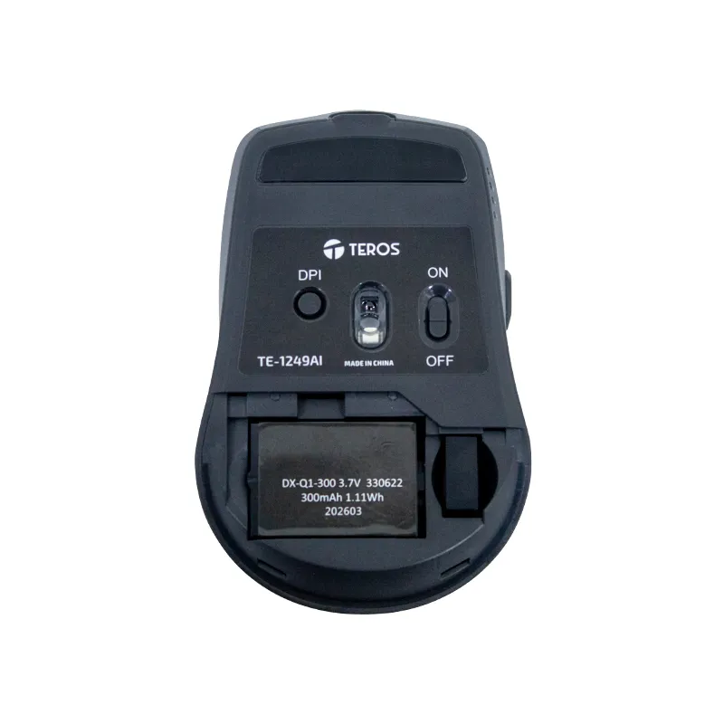Mouse inalámbrico TEROS TE-1249AI, 3200 DPI, BT, Receptor USB