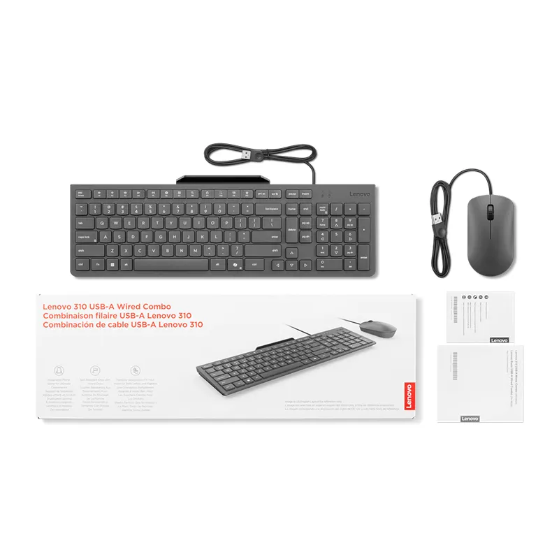 Combo Kit de Teclado + Mouse Lenovo 310, Interfaz: USB-A con cable, en Español (LA)