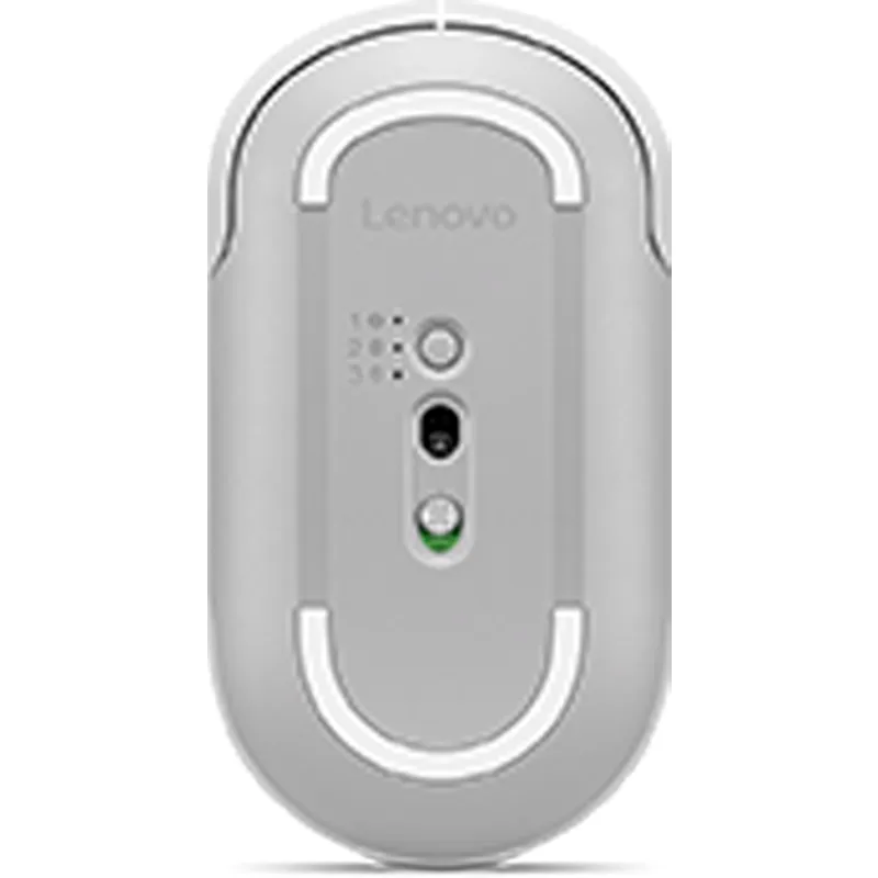 Mouse inalambrico Lenovo 700 Silent, BT, hasta 3 disp, hasta 4000 DPI, Blanco